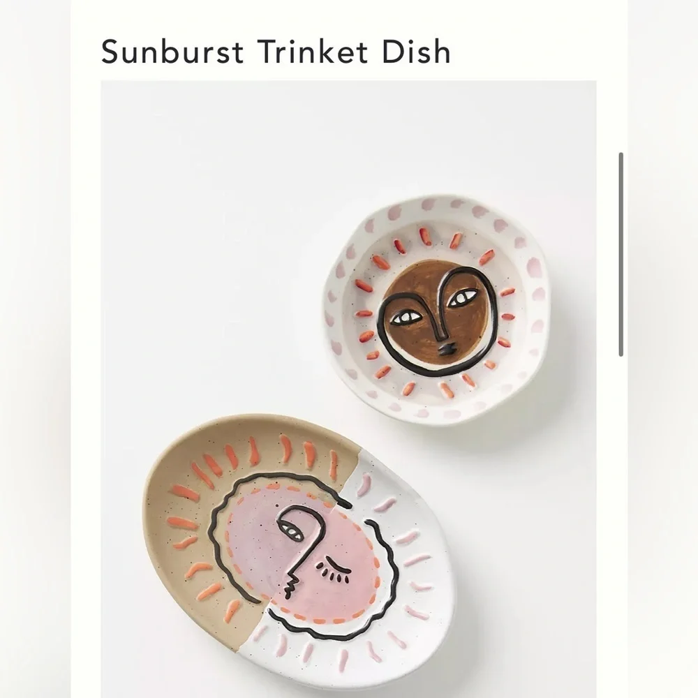 New Anthropologie Sunburst Trinket Dish Long